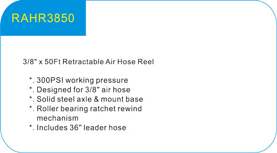 3/8 x50Ft Retractable Air Hose Reel